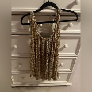 Free People Tan Patterned Tank Top